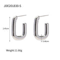 18K Gold-Plated Stainless Steel Square Stud Earrings — alternate product view — jewelry finish and design detail