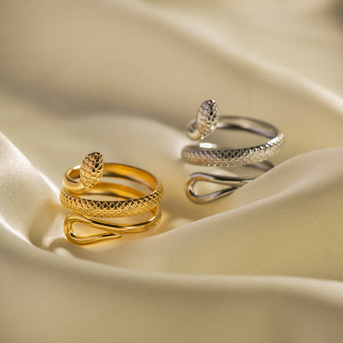 18K Gold-Tone Openwork Open Stainless Steel Ring for boutique wholesale jewelry collections