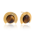 Tiger Eye Stone Earrings Ring Non-Fading Jewelry for Women