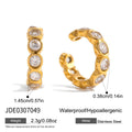 Gold-Plated Stainless Steel Cubic Zirconia Ear Cuff Earrings — Defined Silhouette — jewelry construction