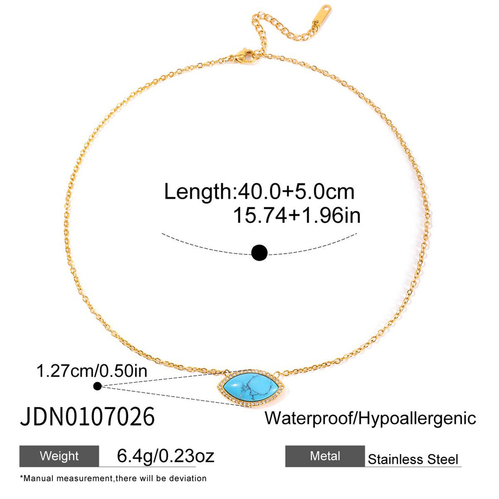 2H 18K Gold Cross Necklace Zircon Collarbone Chain Stainless Steel Jewelry for Women