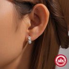 New925Sterling Silver Heart-Shaped Diamond-Studded Hoop Earrings for Women Hot-Selling Heart-Shaped Earrings