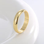 R0715 Minimalist Design Smooth Ring for Women Gold-Plated Personality Band