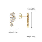 E0403 New Zircon Small Earrings Women's Sweet and Elegant Ear Accessories