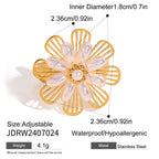 Natural Stone Ring Non-Fading Jewelry ring Stainless Steel Jewelry