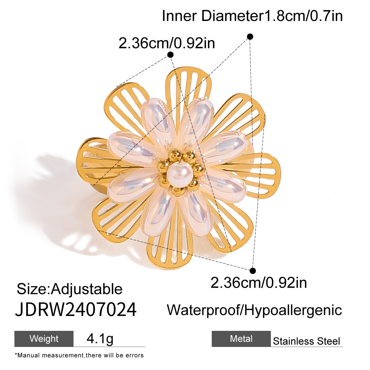 Natural Stone Ring Non-Fading Jewelry ring Stainless Steel Jewelry