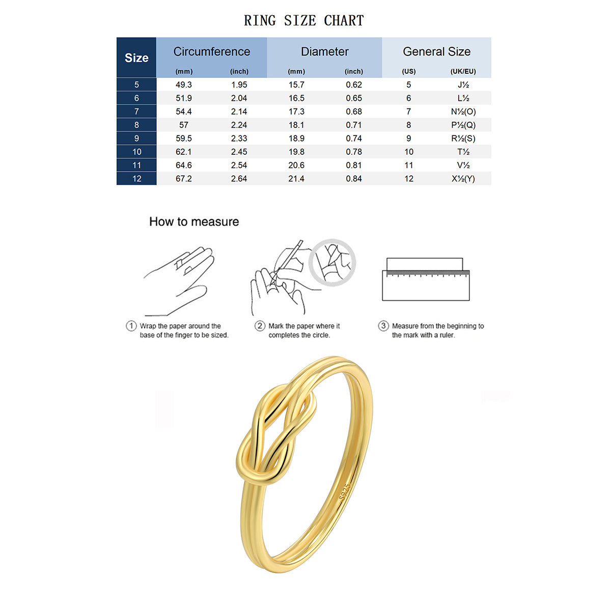 SR0016 S925Silver Wire Wrapped Design Braided Knot Joint Ring Trendy