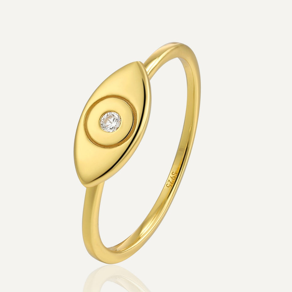 SR0022 S925Silver Eye Ring Sweet Cool Finger Ring Trendy