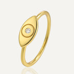 SR0022 S925Silver Eye Ring Sweet Cool Finger Ring Trendy