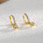 E0381 Minimalist Starter Earrings Everyday Style Real Gold Plated Earrings Zircon Hoop Earrings