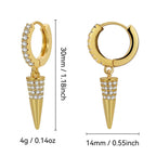 E0659 Fashion Design Earrings for Women Elegant Cone-Shaped Zirconia Drop Earrings