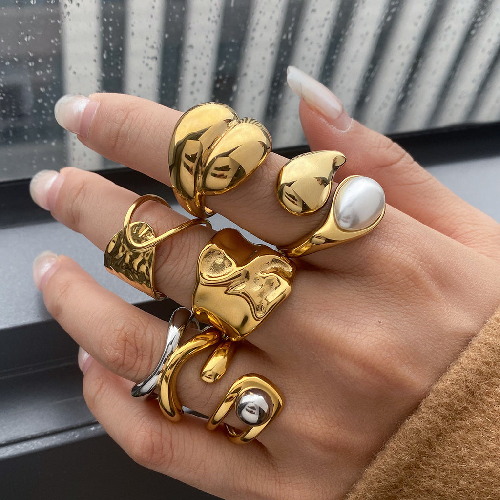 2H Jewelry Stainless Steel Ring Non-Fading Jewelry Women's Design Ring rings