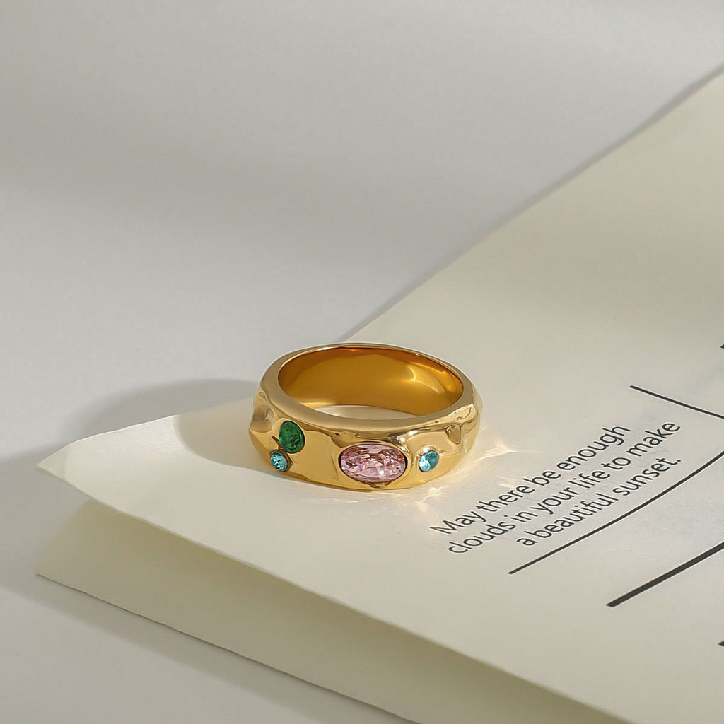 Zircon Ring Stainless Steel Jewelry Does Not Fade Rings