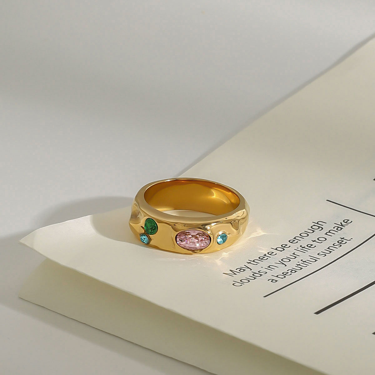 Zircon Ring Stainless Steel Jewelry Does Not Fade Rings