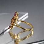 R0500 Fashion Creative Design Butterfly Shape Ring for Women with Zircon Inlay