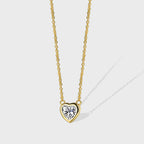 N0186 Korean Simple Heart Zircon Necklace Collarbone Chain for Women with Design Sense Pendant Jewelry