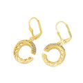 18K Gold-Plated Brass Openwork CZ Earrings with a openwork design profile