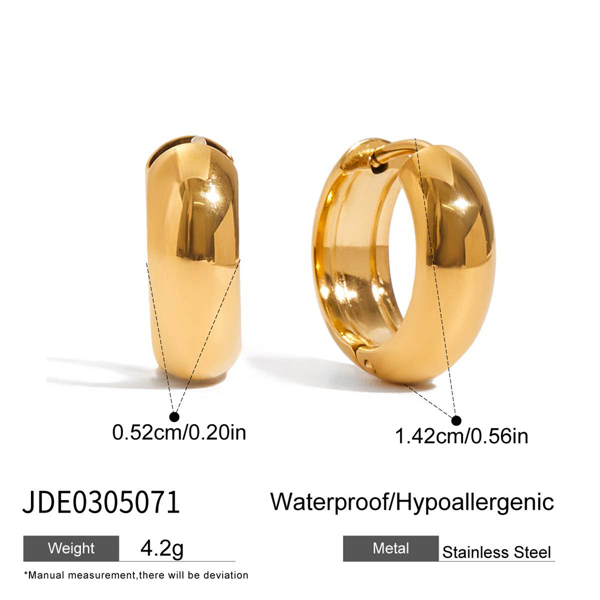 Stainless Steel Circle Earrings Ear Jewelry Non-Fading Accessories Stud Earrings for Women