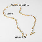 Trendy Retro Simple Personality Gold-Plated Minimalist Multi-Layer Necklace for Women Collarbone Chain