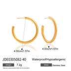 2H Stainless Steel c Hoop Earrings for Women, Non-Fading Jewelry Accessories