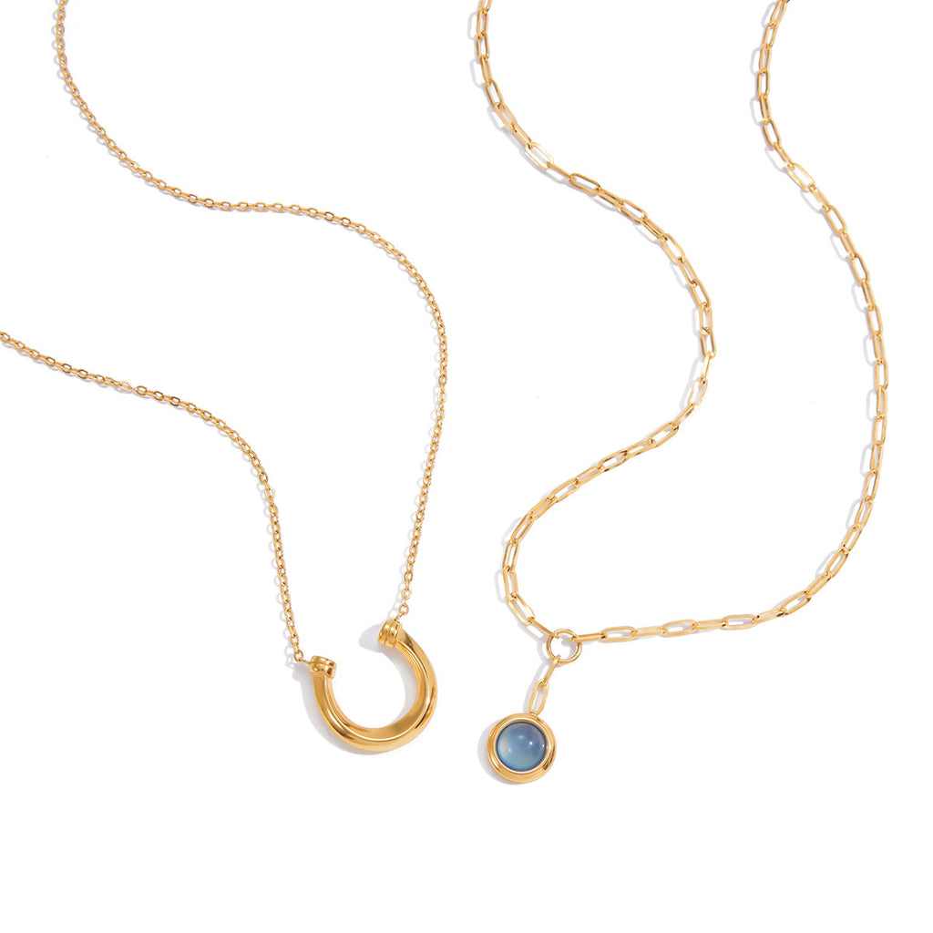 2H Original Equestrian Series Resin Necklace Collarbone Chain Non-Fading Stainless Steel Jewelry