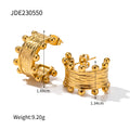 18K Gold-Tone Stainless Steel Hoop Earrings with gold-tone stainless steel construction