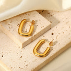 2H  Blogger Same Style Earrings Studs18K Gold Open Square Earrings Jewelry for Women