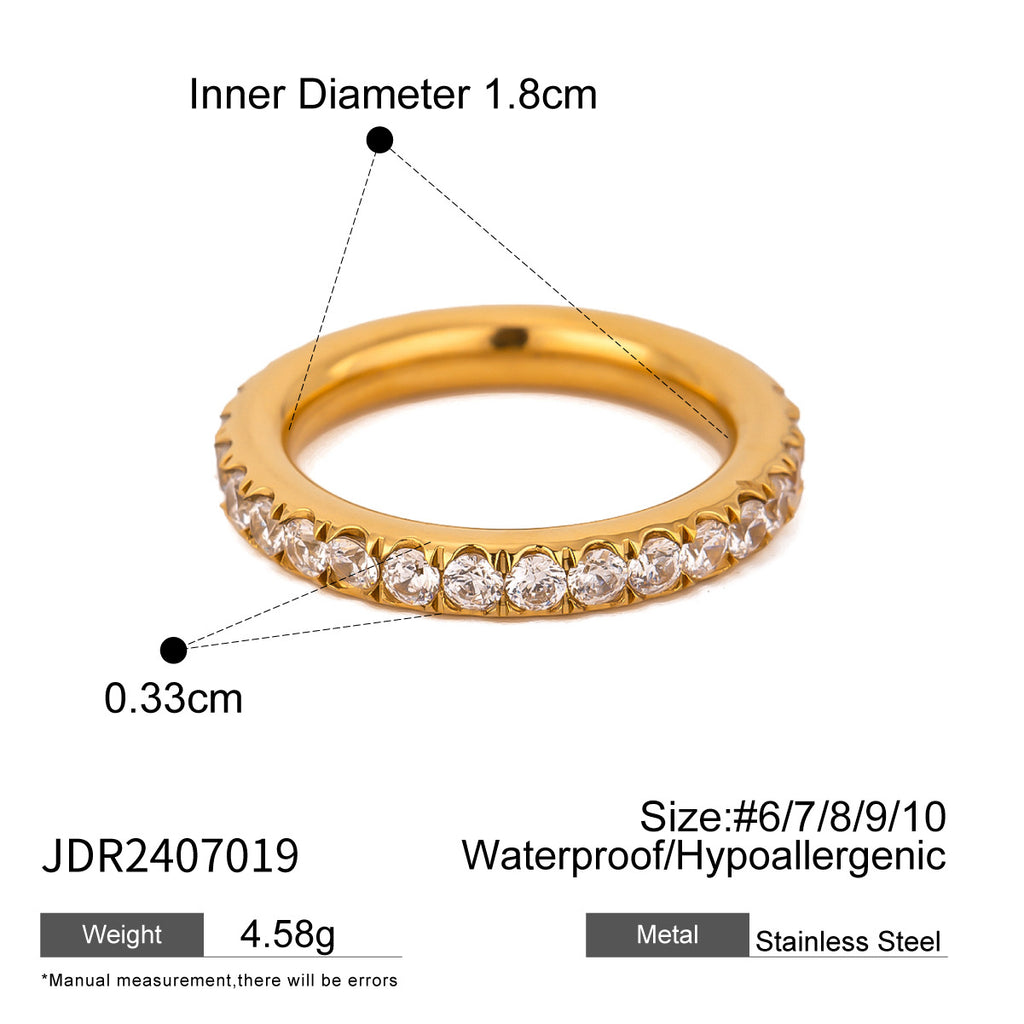 Jewelry Stainless Steel Zircon Ring18krings