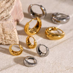 Stainless Steel Hoop Earrings Studs18k Gold Earrings Color Retention Jewelry