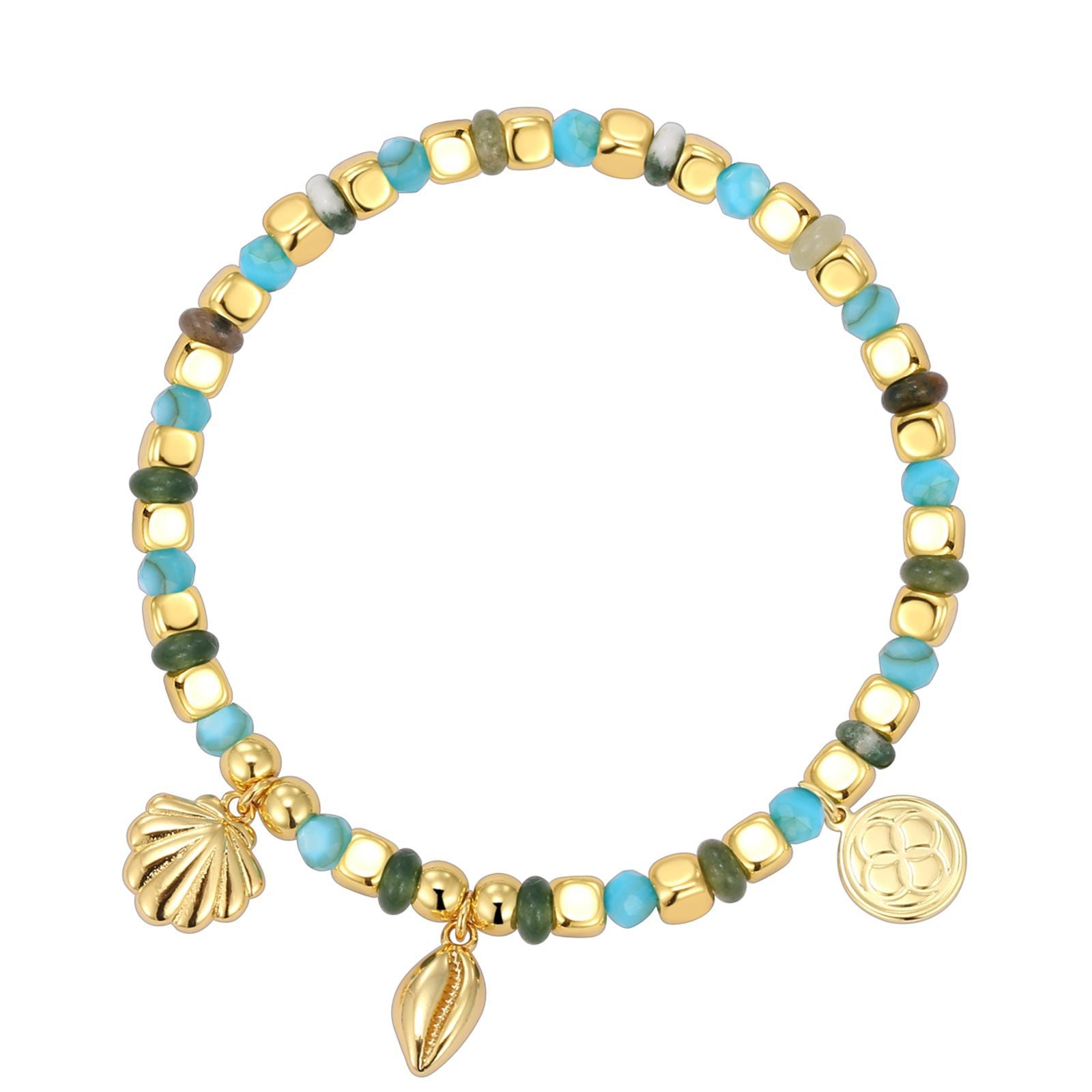 B0244 Shell Conch Beaded Vintage Bohemian Vacation Trend Bracelet