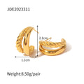 Gold-Plated Stainless Steel Stud Earrings — Refined Finish — finish and profile — jewelry finish and design detail