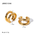 Gold-Plated Stainless Steel Star Earrings — alternate product view — jewelry finish and design detail