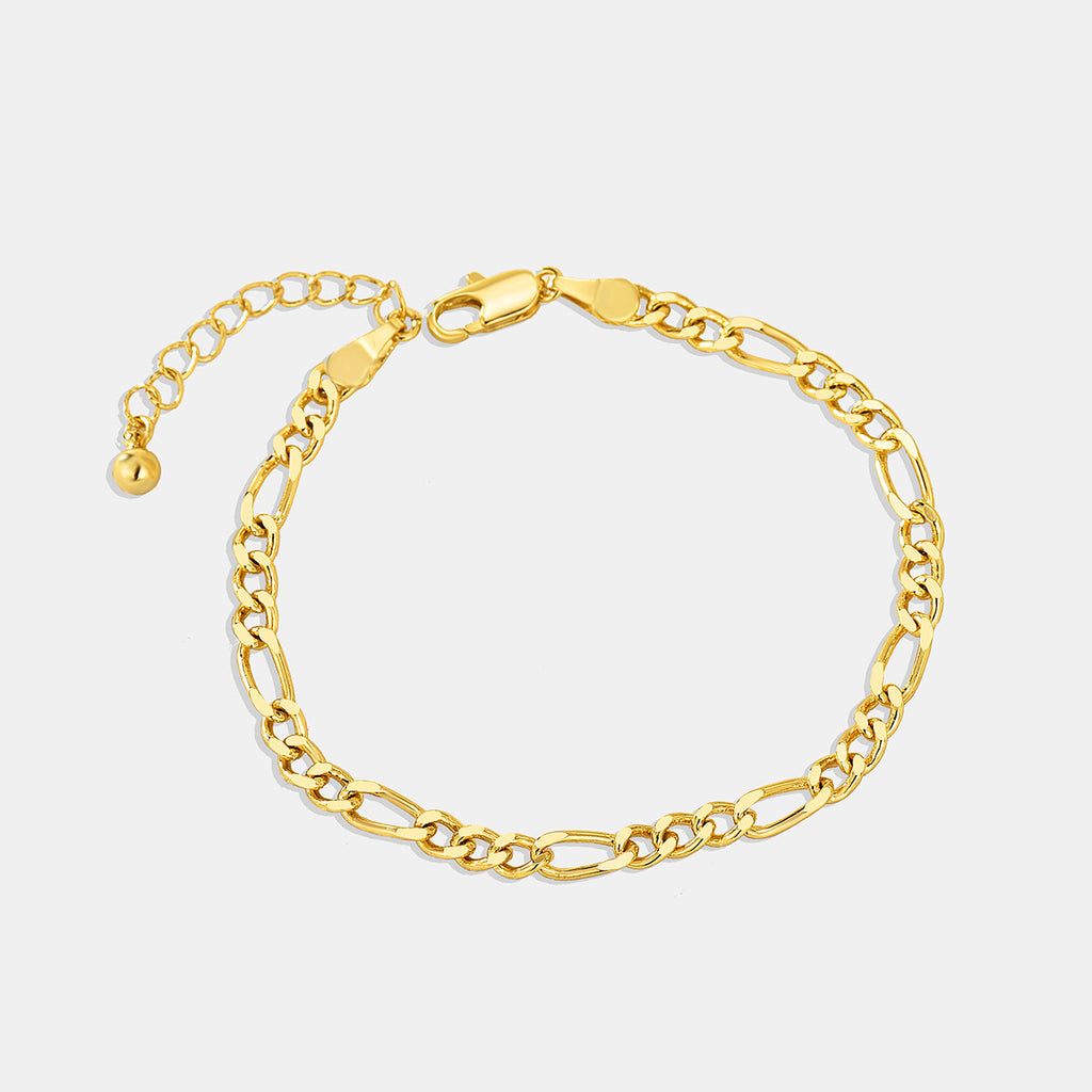 B0046  Fashion Figaro Chain Bracelet Jewelry New Arrival Bracelet Brass Gold Plated Bracelet Female