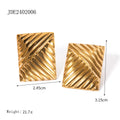 18K Gold-Tone Stainless Steel Stud Earrings with Minimalist Detail with a stud design profile