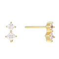 Gold-Plated 925 Sterling Silver Cubic Zirconia Star Earrings — jewelry construction