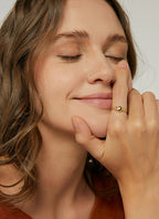 R0223 Gold-plated Zircon Double Heart Ring Fashion Retro Heart Women In Stock