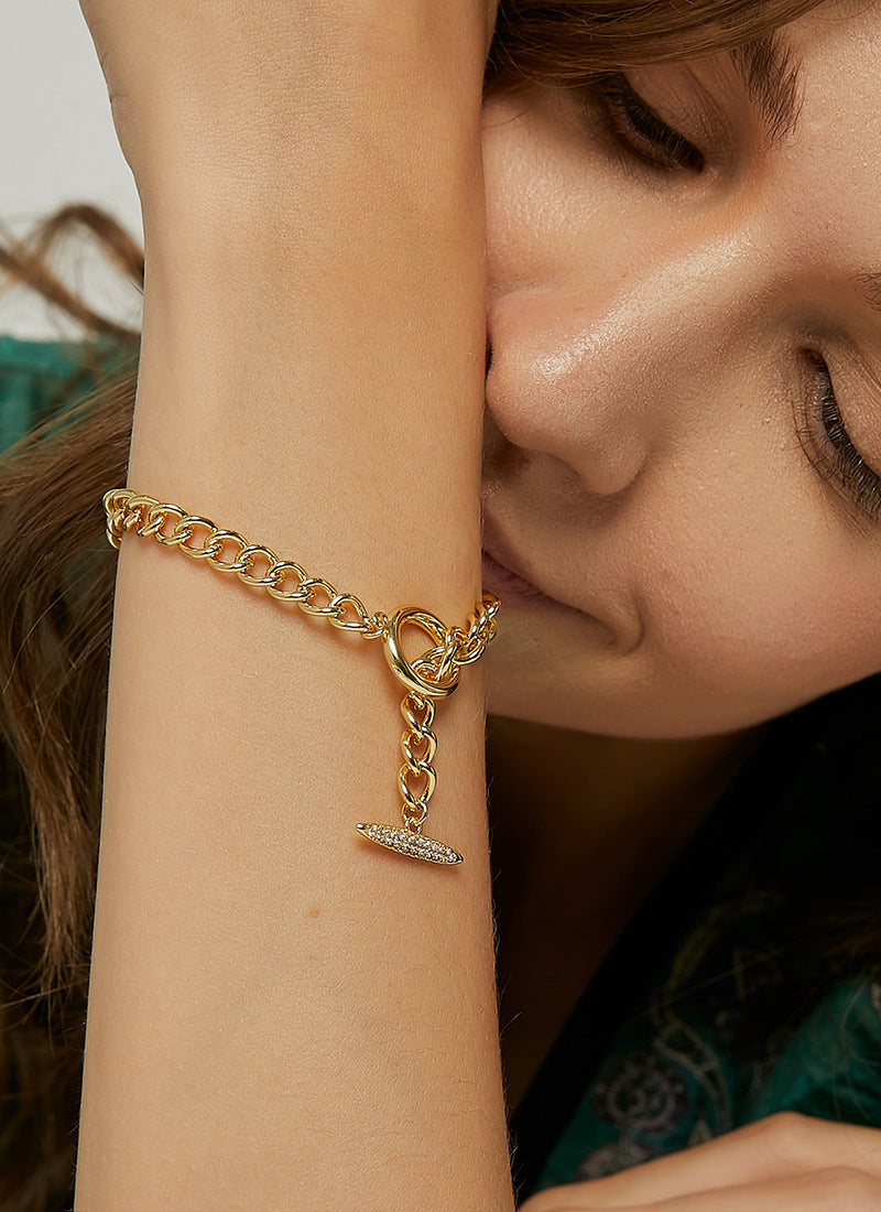 B0101 Ornament Cuban Link Chain for Women Vintage Punk OT Buckle Source of Goods