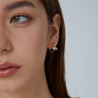 E0475 Fashion Earrings for Women Copper Gold Plated Leaf Zircon Geometric Earrings