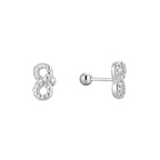 SE0200 S925Silver Plated with Full Diamond Love Infinity8Small and exquisite stud earrings