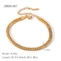 Gold-Plated Stainless Steel Pearl Chain Bracelet — close-up detail — jewelry finish and design detail