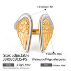 Color Block Wing Ring Stainless Steel Jewelry for Women Non-Fading ring