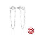 Pearl Zircon Tassel 925 Sterling Silver Earrings — decorative detail — jewelry finish and design detail