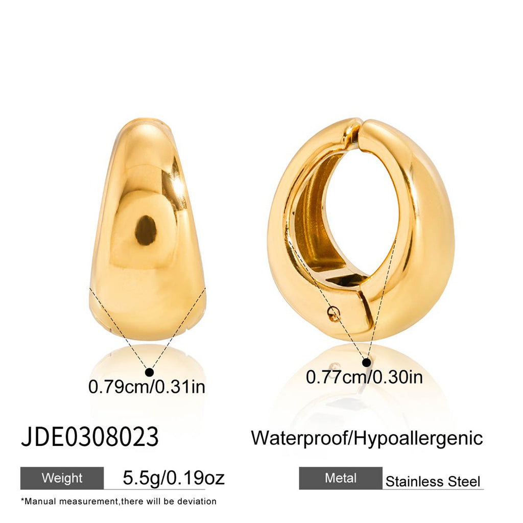 Stainless Steel Chubby Earrings Ear Clips Ear Jewelry for Women Non-Fading