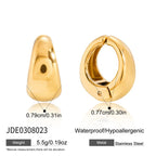 Stainless Steel Chubby Earrings Ear Clips Ear Jewelry for Women Non-Fading