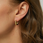 E0378 Metal Style Ear Cuff U Small Circle Real Gold Plated Earrings for Women