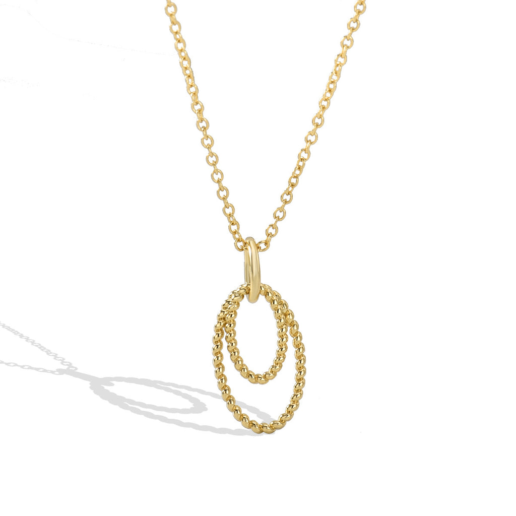 N0128 Hot Selling Jewelry Simple Trendy Double Loop Braided Pendant Collarbone Chain Vintage Necklace