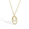 Gold-Plated Brass Twisted Round Pendant Necklace with a twisted design profile