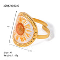 Stainless Steel Imitation Pearl Ring — alternate product view — jewelry finish and design detail