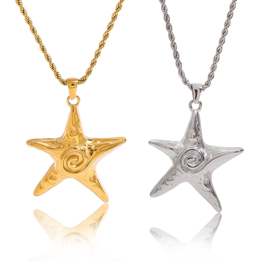 Starfish Necklace Collarbone Chain Stainless Steel Jewelry Non-Fading