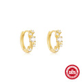 Minimalist Hoop 925 Sterling Silver Earrings — pair presentation — alternate angle 2 — jewelry finish and design detail